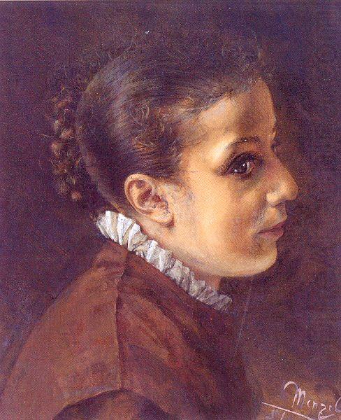 Adolph von Menzel Head of a Girl china oil painting image